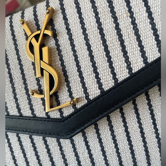Authentic YSL Uptown Pouch leather with canvas - Picture 8 of 9